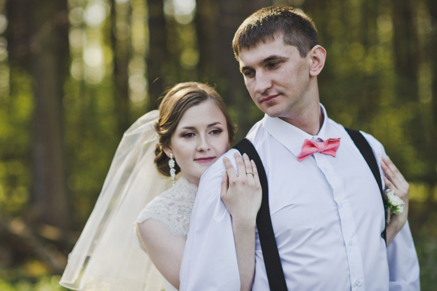 Newlyweds at their wedding