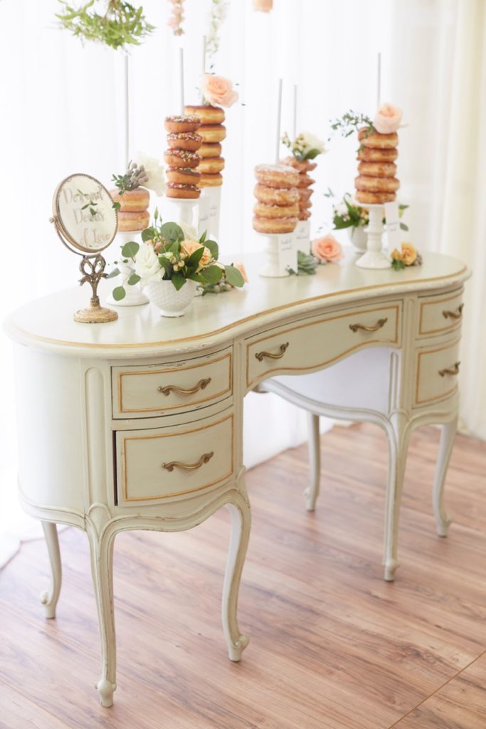 Donut bar on French provincial desk