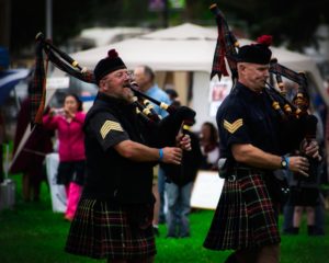 Bagpipers in Scotland