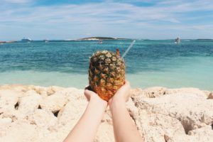 Pineapple Drink, Coco Cay, The Bahamas honeymoon